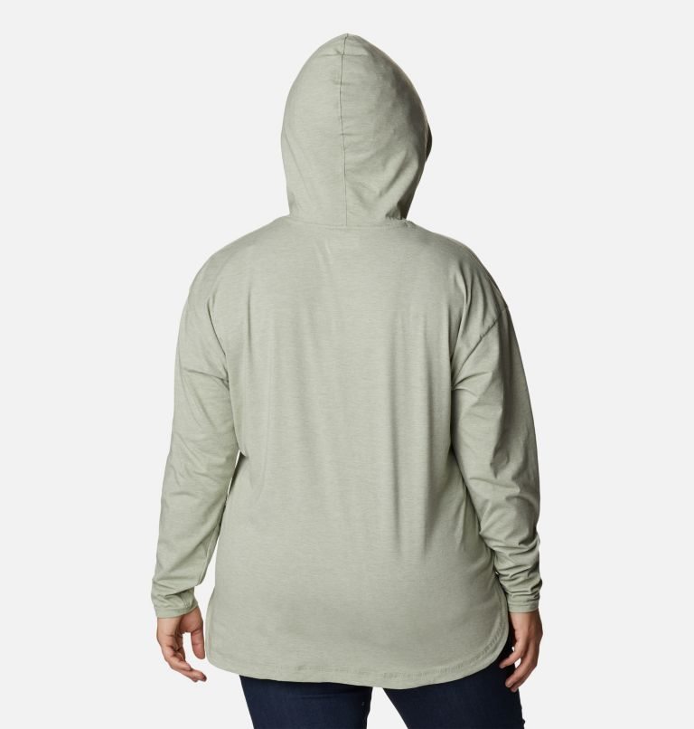 Women's Columbia Sun Trek Pullover Hoodie Olive | Plus Size CA-A8035